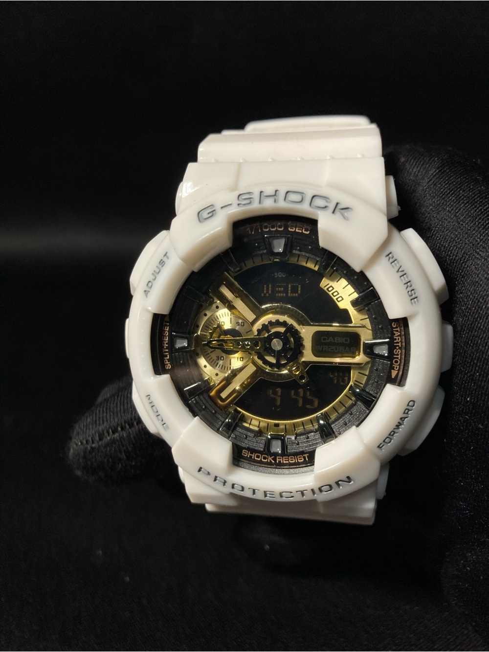 Custom G Shock White and Gold Model GA110